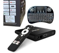 Leyf 4K Android TV Box Oriģinālā Google LLC un Netflix, Disney, Prime Video licence WiFi, C tipa, HDMI 2.1, USB 3.0, Ethernet, MicroSD/Mini tastatūra/Smart TV, Chromecast, YouTube