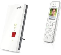 AVM Fritz!Repeater 2400 International, WLAN Mesh Repeater N+AC un Fritz!Fon C6 DECT Comfort tālrunis