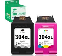 COLORETTO atjaunota tintes kasetne HP 304XL 304 XL (1 melna, 1 krāsaina) izmantošanai ar AMP 100 120 125 130 DeskJet 2600 2620 2621 3700 3764 Envy 5010 5030 5055 8