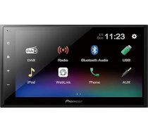 Pioneer DMH-A340DAB 2-DIN multimediju atskaņotājs, neliels uzstādīšanas dziļums, 6,8 collu ClearType skārienekrāns, viedtālruņa savienojums, USB, DAB/DAB+ digitālais radio, Bluetooth, 13 joslu grafiskais ekvalaizers