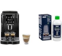De'Longhi Magnifica Start ECAM222.20.B Pilnībā automātisks kafijas automāts ar piena putošanas sprauslu kapučīno ar Espresso Direct ciparnīcu un 2x funkciju, 13 pakāpju konusveida dzirnaviņas, melns ar DLSC 500