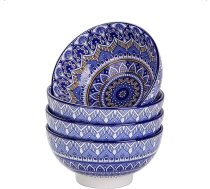 vancasso Mandala sērijas 4 gabalu porcelāna trauku komplekts, deserta bļoda, saldējuma bļoda, bohēmiskā stilā, 650 ml