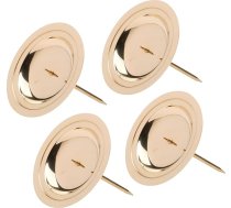 NKlaus 4 x Adventes vainags 7 cm diametrs Adventes vainaga plāksne Adventes misiņa zelta sveces plāksne Ziemassvētku rotājums 10652