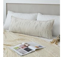 LIGICKY Melns un balts dekoratīvs jostas spilvens 14x36 collu Boho Chenille garš spilvens gultai Neitrāls akcents spilvendrāna guļamistabai Dzīvojamā istaba Dīvāns Dīvāns Mājas dekors Pārsegs TIKAI