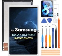 LCD displejs priekš Samsung Galaxy Tab A7 10.4" T505 T500 2020 LCD ekrāns priekš SM-T500 Touchscreen Digitazer stikla plāksnes montāža ar remonta komplektu, (White, 10.4")