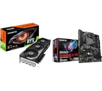 Gigabyte GeForce RTX 3070 GAMING OC 8GB V2 LHR grafiskā karte un B550 GAMING X V2 ATX pamatplate AMD AM4 procesoriem