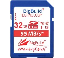 BigBuild Technology 32GB UHS-I U3 95MB/s atmiņas karte Panasonic Lumix DMC TZ57, TZ57EB-K, TZ57EF, TZ57EG, TZ57EP K, TZ58, TZ70, TZ70EB-K, TZ71, TZ71EB K kamerām