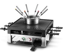 Solis Combi Grill 3 in 1 796 Raclette 8 Personen - Raclette Fondue Kombi - Tischgrill - Elektogrill - Edelstahl