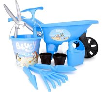 Toyland® Bluey 11 gab. dārza komplekts - iekļauts spainis, laistītājs, puķu podi, dārza darbarīki un ķerra - āra dārza rotaļlietas