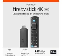 Sertificēts un atjaunots Amazon Fire TV Stick 4K Max, atbalsta Wi-Fi 6E straumēšanas funkciju Ambient TV