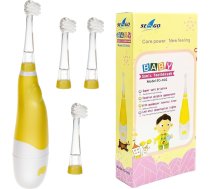 SEAGO sonic zobu birste bērniem, dzeltena, 1xAAA 1.5V (nav iekļauta), 4 uzgaļi, SG-902 Yellow