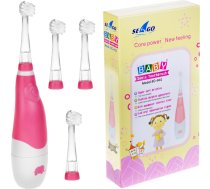 SEAGO sonic zobu birste bērniem, rozā, 1xAAA 1.5V (nav iekļauts), 4 uzgaļi, SG-902 Pink