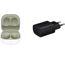 Samsung Galaxy Buds2 bezvadu austiņas, bezvadu austiņas, trokšņu slāpēšanas (ANC) un 25 W ātrās lādētāja C tipa USB pieslēgvieta (bez kabeļa) iPhone tālrunim (1 komplektā)