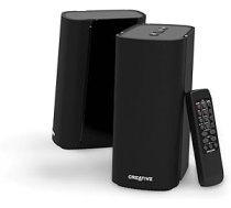 Creative T100 Compact 2.0 Hi-Fi galddatora skaļrunis, maksimālā jauda līdz 80 W ar Bluetooth 5.0, optiskā ieeja, AUX in, datoriem un klēpjdatoriem (melns)