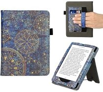 kwmobile Flip Cover saderīgs ar Amazon Kindle Paperwhite (11. gen. — 2021) — futrālis ar rokas siksniņu Mandala dzeltens, tumši zils