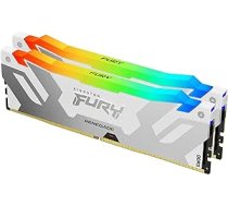 Kingston Fury Renegade White RGB XMP 64GB 6000MT/s DDR5 CL32 DIMM galddatoru spēļu atmiņa (2 komplekts) - KF560C32RWAK2-64