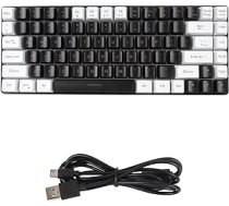 Dpofirs spēļu tastatūra ar 80% ergonomisku izkārtojumu, mehāniska tastatūra ar mehānisku sajūtu, mehāniska spēļu tastatūra, plaši saderīga ar RGB fona apgaismojumu (melnā krāsā)
