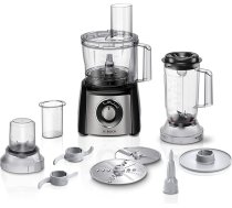 Bosch MultiTalent 3 Plus, MCM3PM386, kompakts virtuves kombains, 50 funkcijas, 2,3 l maisīšanas trauks, 1,0 l mikseris, universālais nazis, griešanas un rīvēšanas (smalki, rupji) cilindrs (krēms), 900 W, melns