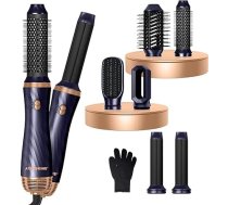 6 in 1 Airstyler matu veidotājs - karstā gaisa suku komplekts, negatīvo jonu matu žāvētājs ar fēnu, gaisa lokšķēres, apaļas sukas matu fēns, iztaisnošanas birste, matu veidošanas birstes, gaisa veidotājs, termiskā matu birste