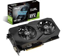 ASUS GeForce RTX 2060 Overclocked 6G GDDR6 Dual-Fan EVO Edition VR Ready HDMI DisplayPort DVI grafiskā karte (DUAL-RTX2060-O6G-EVO)