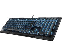 Roccat Vulcan 80 - mehāniskā spēļu tastatūra, zils LED apgaismojums katram taustiņam, titāna slēdži, izturīgs dizains (alumīnija augšējā plāksne), multimediju taustiņi