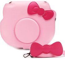 HelloHelio Kamera Tasche für Fujifilm Instax Mini Hello Kitty Sofortbildkamera entzückende Nette PU-Leder (Rozā)