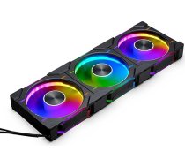 Phanteks D30 PWM regulāras gaisa plūsmas D-RGB ventilators, 3 ventilatoru komplekts - 120 mm, melns