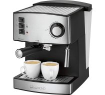 Clatronic Espresso Siebträgermaschine ES 3643, Espressomaschine mit 15 Bar Pump-Druck, Milchschaumdüse, Espresso- und Cappuccino-Automat, 1,6 litru Wassertank, Tassen-Vorwärmfunktion, edelstahl