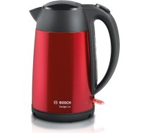 Bosch DesignLine TWK3P424 DesignLine bezvadu tējkanna, uzliešana bez šļakatām, krūzes indikators, ūdens līmeņa indikators, pārkaršanas aizsardzība, 1,7 l, 2400 W, sarkana