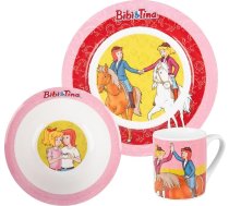 Bibi & Tina Brokastu komplekts - bērnu trauku komplekts ar zirgu - 3 gab. šķīvis, bļoda un krūzīte no porcelāna, daudzkrāsains