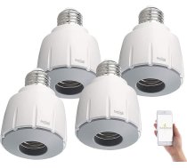 Luminea Home Control spuldzes adapteris: (bezvadu lampas turētājs, viedās lampas turētājs): 4 WiFi E27 lampas turētājs, saderīgs ar Amazon Alexa un Google Assistant (bezvadu lampas turētājs, viedās lampas turētājs)