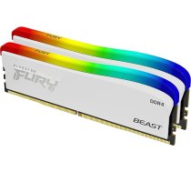 Kingston Fury Beast White RGB Special Edition 16GB 3600MT/s DDR4 CL17 DIMM galddatora atmiņas komplekts ar 2 KF436C17BWAK2/16 atmiņām