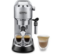 De'Longhi Dedica Style EC 685.M Espresso filtra turētājs Espresso automāts ar profesionālu piena putu sprauslu 15 cm plats 1 litra ūdens tvertne Pilns metāla korpuss E.S.E spilventiņi Sudraba krāsā