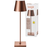 SIGOR Nuindie Dimmable LED akumulatora galda lampa iekštelpās un ārpus telpām IP54 Splashproof augstums 38 cm uzlādējama ar Easy Connect 12 stundu apgaismojuma laiks Bronzas krāsā