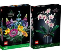 Lego 2 komplekti: 10311 Orhideja un 10313 Savvaļas ziedu pušķis