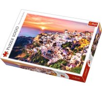 Puzzle 1000 elementi saulriets virs Santorini