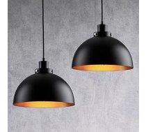 FORCOSO 2 x piekarināms gaismeklis, melns zelts — moderna rūpnieciskā piekaramā lampa 1 spuldzes metāla piekarināmā griestu lampa E27 viesistabai Guļamistabai Ēdamistabai Virtuvei Restorānam gaiteņa bārs (melns)