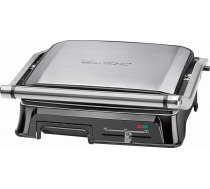 Clatronic KG 3571 elektrischer Kontaktgrill, Multigrill, Elektrogrill für beidseitiges & fettfreies Grillen, antihaftbeschichtete Platten, Kabelaufwicklung, 2000 Watt, edelstahl