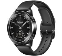 Xiaomi Watch S3 — apaļš AMOLED displejs, 3,6 cm (1,43 collas), pulsa uzraudzība SpO2 un stress, 150+ sporta režīmi, akumulatora darbības laiks līdz 15 dienām, melns