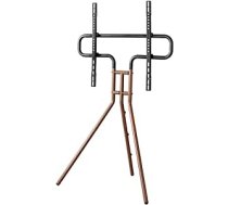 Hama Easel Design TV statīvs (izturīgs TV statīvs televizoriem 37"-75" / 94-191 cm, TV statīvs ar regulējamu augstumu kā kompakts televizora molberts, VESA saderīgs grīdas statīvs koka efektā), riekstkoks