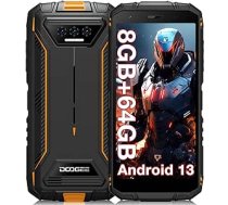 DOOGEE S41T Outdoor Handy Ohne Vertrag [2024], 6300 mAh, 8GB RAM + 64GB/ 1TB Erweiterbar ROM, Android 13 Outdoor viedtālrunis 5,5 Zoll HD+ IP68/P69K, 13MP DREI kameras, 13MP DREI kameras, NGPS/4G Dual/SIM/GPS