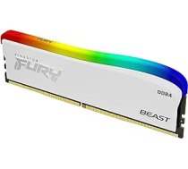 Kingston Fury Beast White RGB īpašā izdevuma atmiņa 8GB 3200MT/s DDR4 CL16 DIMM galddatora atmiņa, viens modulis KF432C16BWA/8 ANEB0BDQSK955T