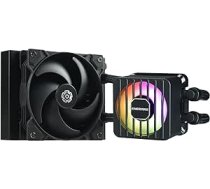 ENERMAX LIQMAXFLO SR 120 mm CPU AIO šķidruma dzesētājs (LGA 1700, 1200, AM5, AM4) - Xtreme divkameru PWM sūknis - ARGB VRM ūdens bloka ventilators - 300W+ TDP (1x 120 PWM Silent Flow Fan); ELC-LMF120-SF, melns