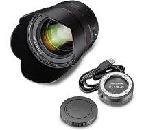 Samyang AF 75 mm F1.8 FE + objektīva stacija Sony E portreta objektīvam pilna formāta un APS-C I 32,9° attēla leņķis un ātrs autofokuss I fiksēts fokusa attālums priekš Sony A7C, A7 III, A6100 utt.