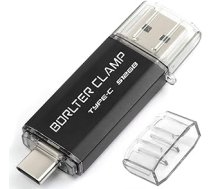 BorlterClamp Type C USB zibatmiņas disks 512GB OTG Memory Stick Dual Port USB C 3.0 Flash Drive Android viedtālrunim Samsung S10 S9, Huawei Honor u.c., planšetdatoriem un personālajiem datoriem (melns) ANEB081F1J7ZDT