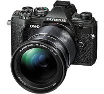 Olympus OM-D E-M5 Mark III komplekts, sistēmas kamera (20 MP, 5 asu attēla stabilizators, jaudīgs automātiskais fokuss, elektrisks OLED skatu meklētājs, 4K video, Wi-Fi), melns ar 12–200 mm F3,5–6,3 M.Zuiko Lens