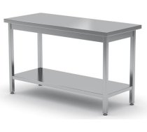 Centrālais tērauda virtuves darba virsmas galds ar plauktu 180x60cm - Hendi 811559