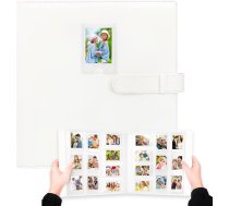 Fotoalbums ar 640 kabatām Fujifilm Instax Mini 11 90 70 70 9 9 8+ 8 LiPlay momentkamerām, Polaroid Snap/PIC-300/Z2300/SocialMatic momentkamerām un rāvējslēdzēju (W) White)