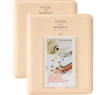 Polaroid fotoalbumi 2 Pack Goodsnetic ar 64 kabatām Albums Fujifilm Instax Mini 7s 8 8+ 9 25 26 26 50s 70 90 Instant Camera Name Card Photo Book for Polaroid PIC-300P/Z2300 Beige