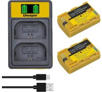 Uwayor LP-E6 kameras akumulatora lādētāja komplekts USB divu slotu USB akumulatora komplekts Canon LP-E6, LP-E6N un Canon EOS R, R5, R6, 5D Mark II III IV, 5Ds, 5DS R, 6D, 7D, 7D Mark II, 60D, 70D, 80D, 90D